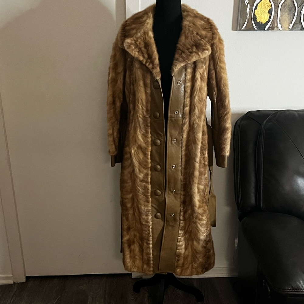 Leather and Fox Vintage Coat